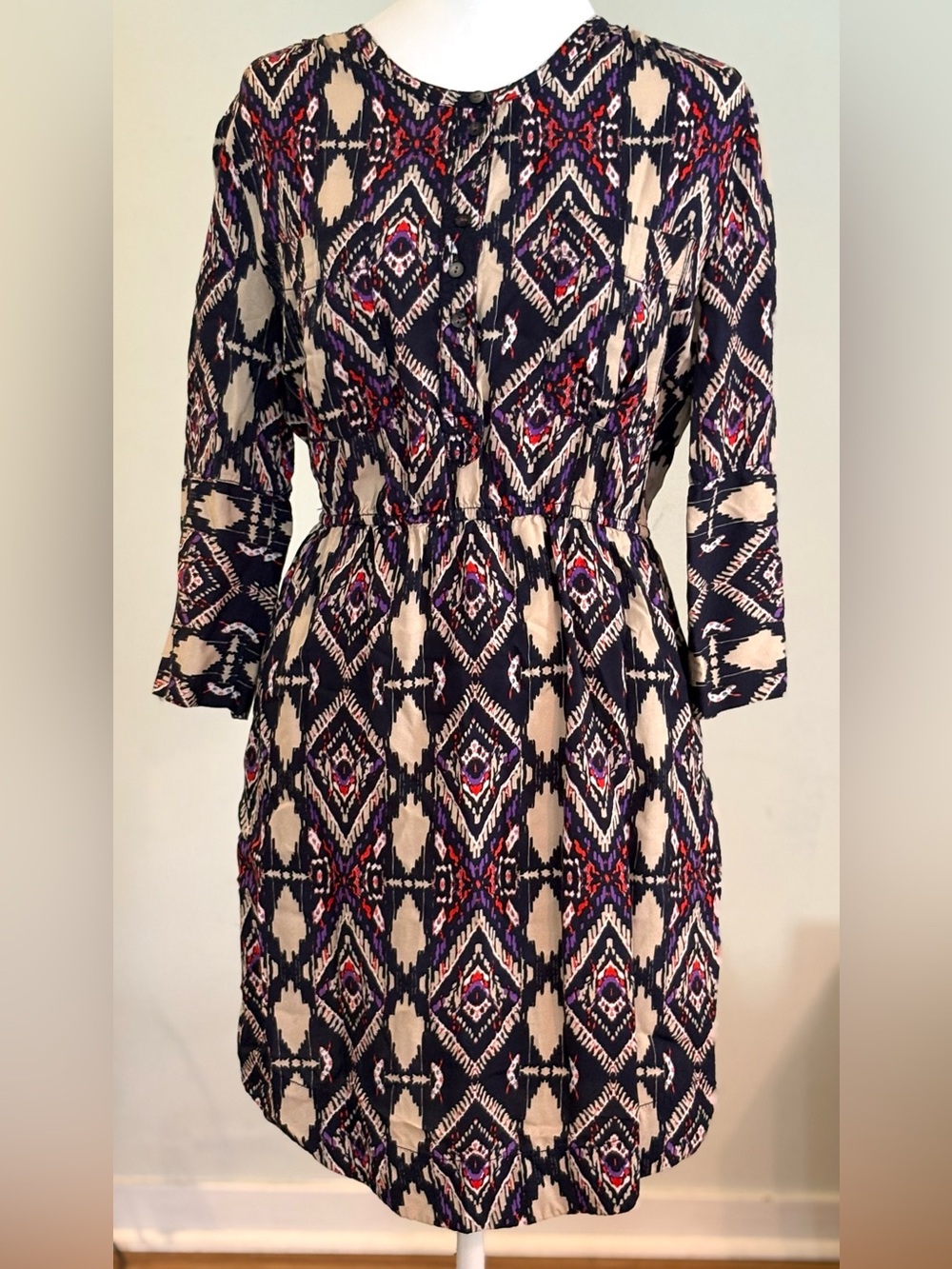 Anthropologie x Holding Horses Mira Ikat Western Dress, Size 4